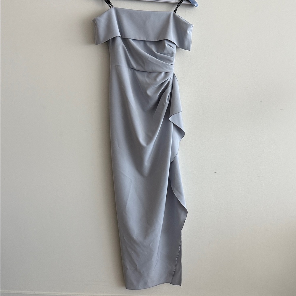 Vince Camuto baby blue off the shoulder dress